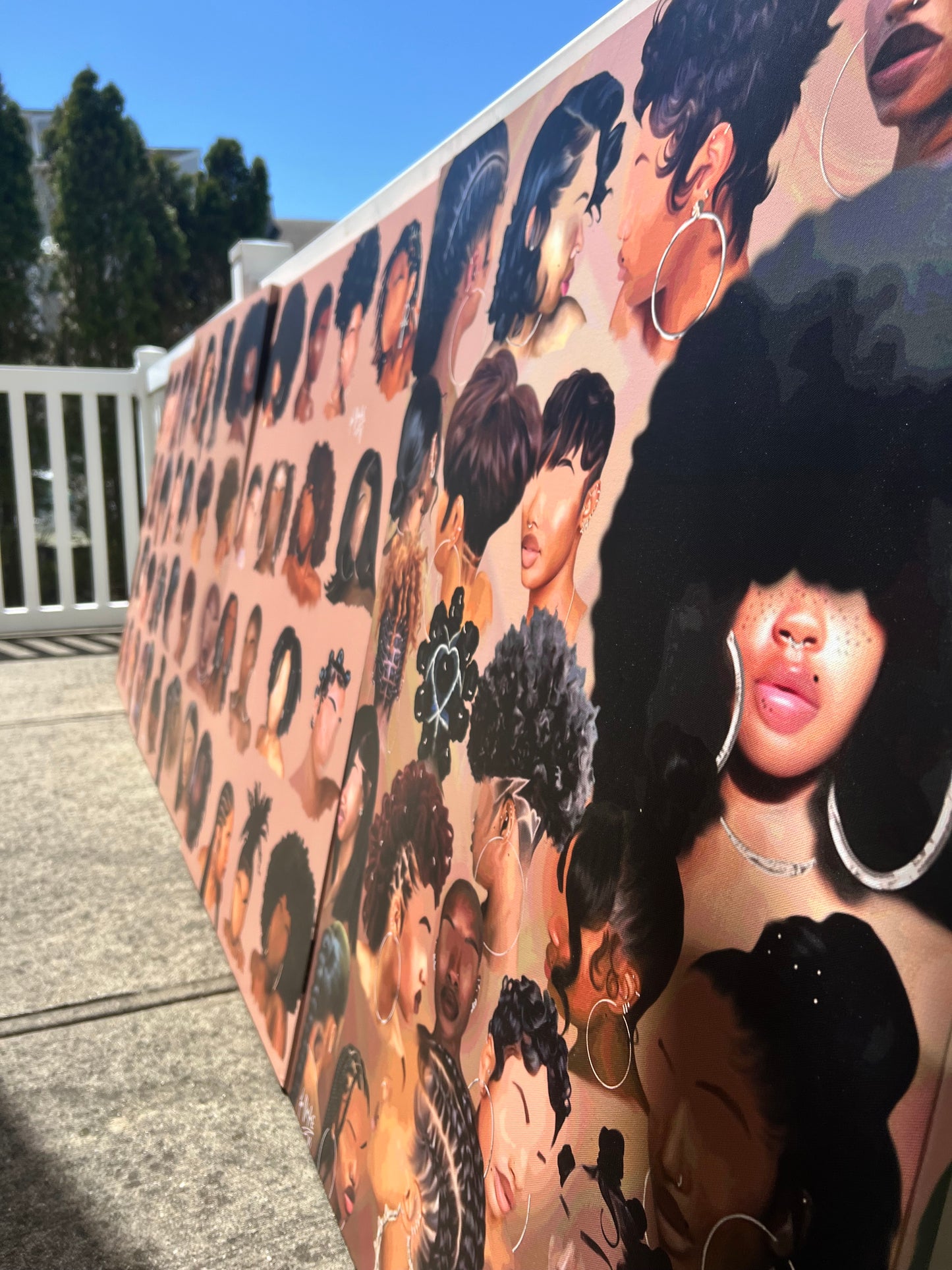 Black Girl Hair Collage Canvas Print
