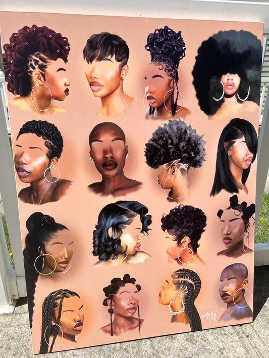 Black Girl Hair I Canvas Print