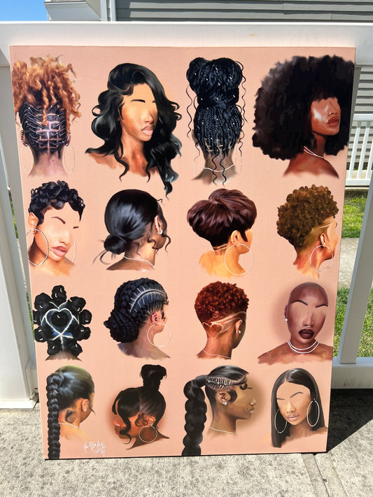 Black Girl Hair II Canvas Print