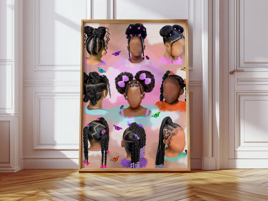 Little brown girls poster print