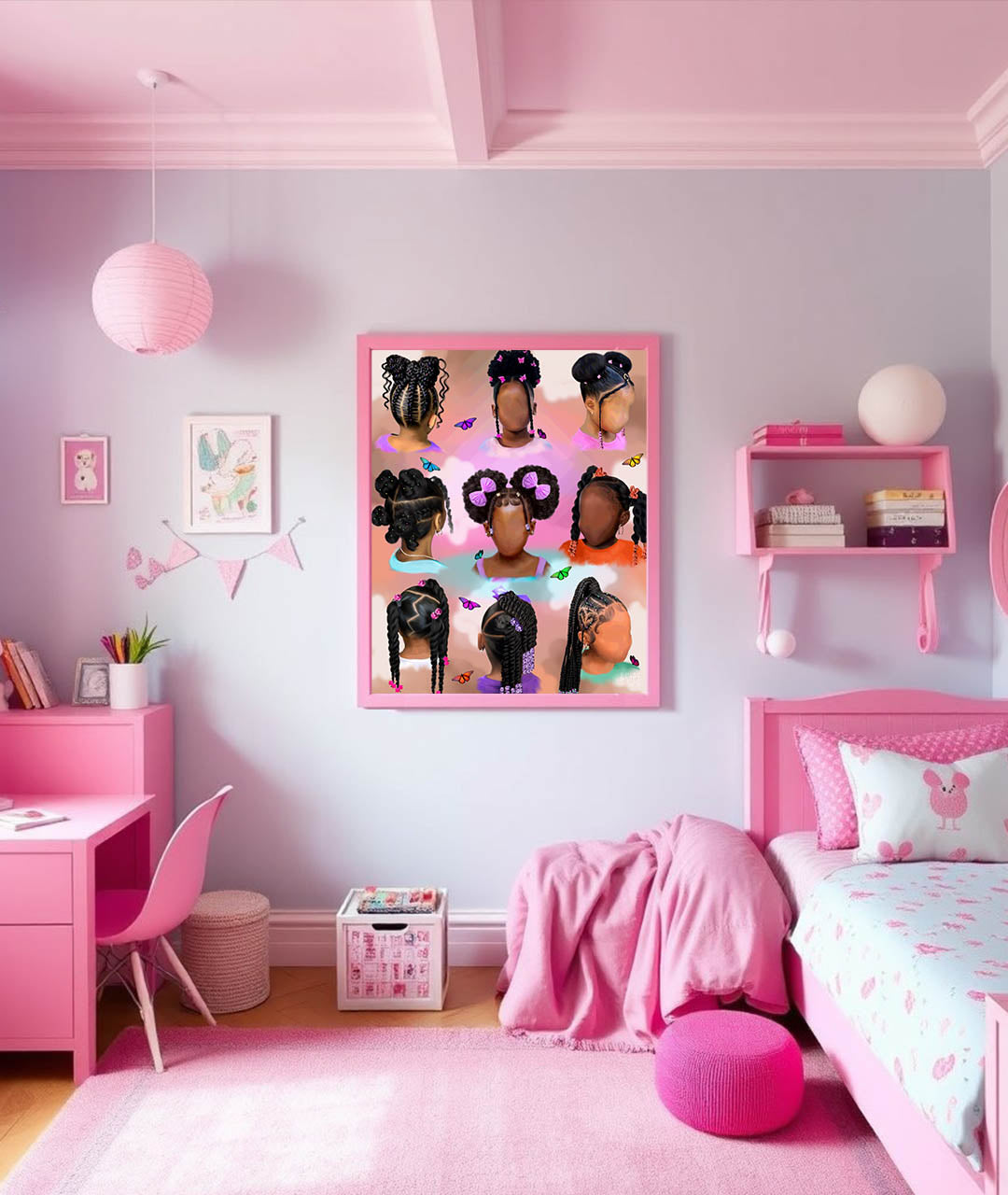 Little brown girls poster print