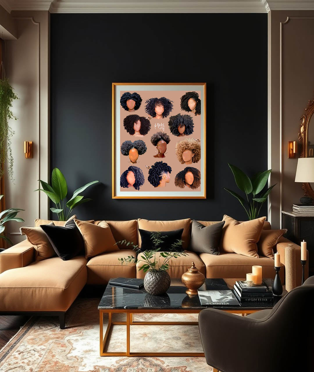 Black girl hair fros poster print