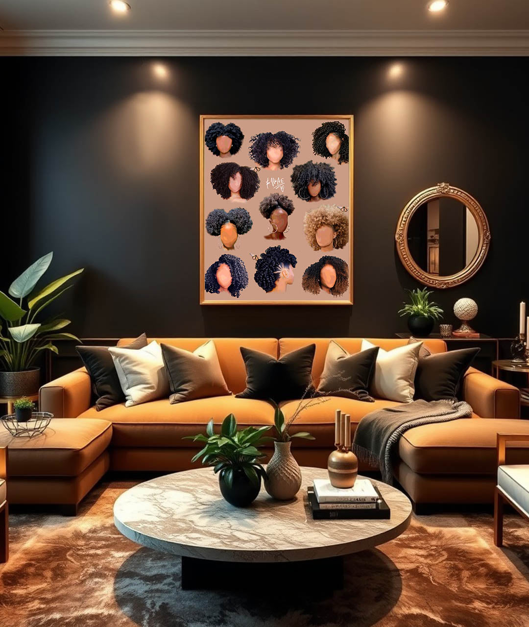 Black girl hair fros poster print