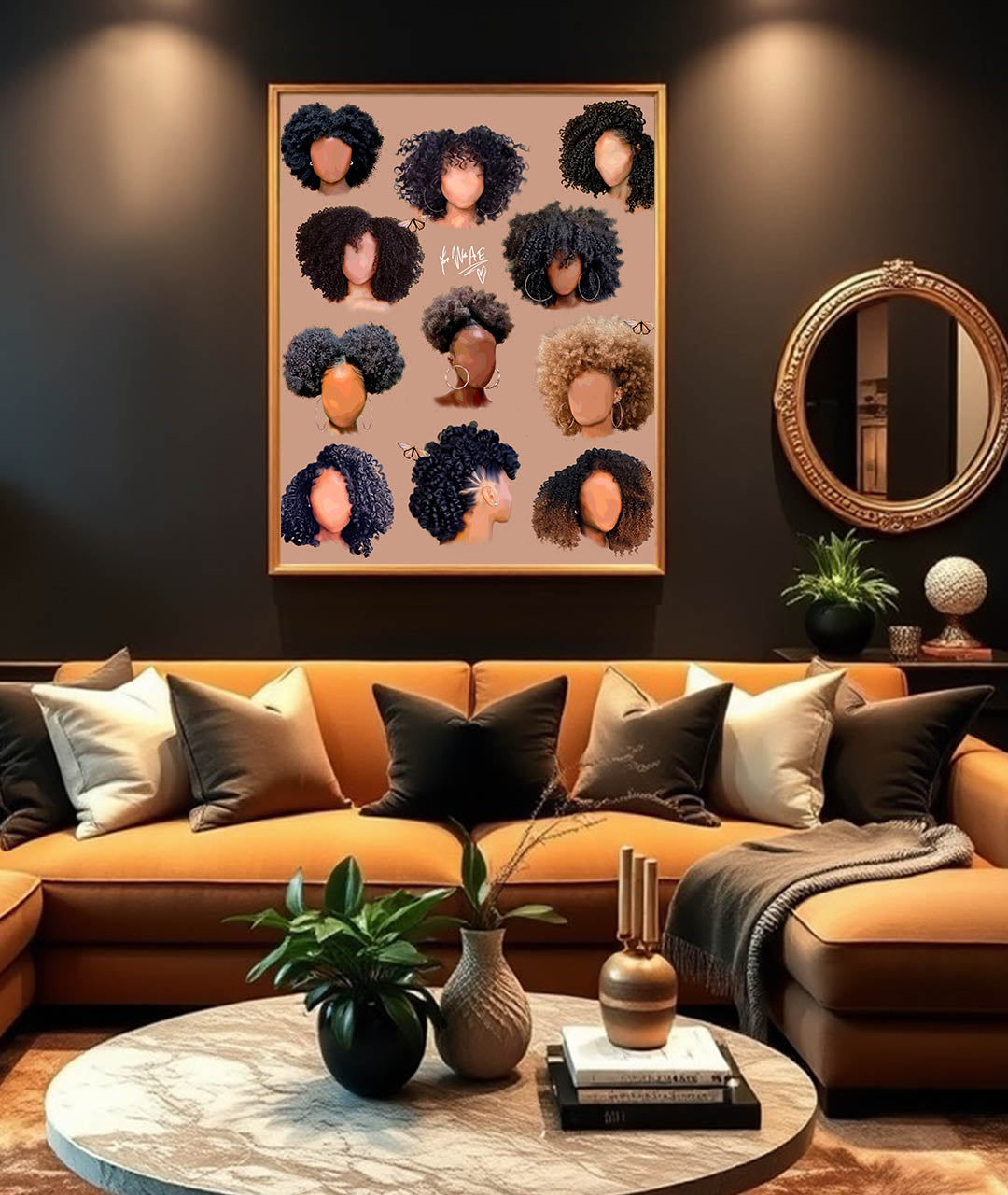 Black girl hair fros poster print