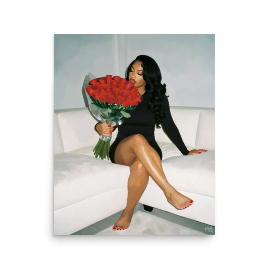 Gently held poster print