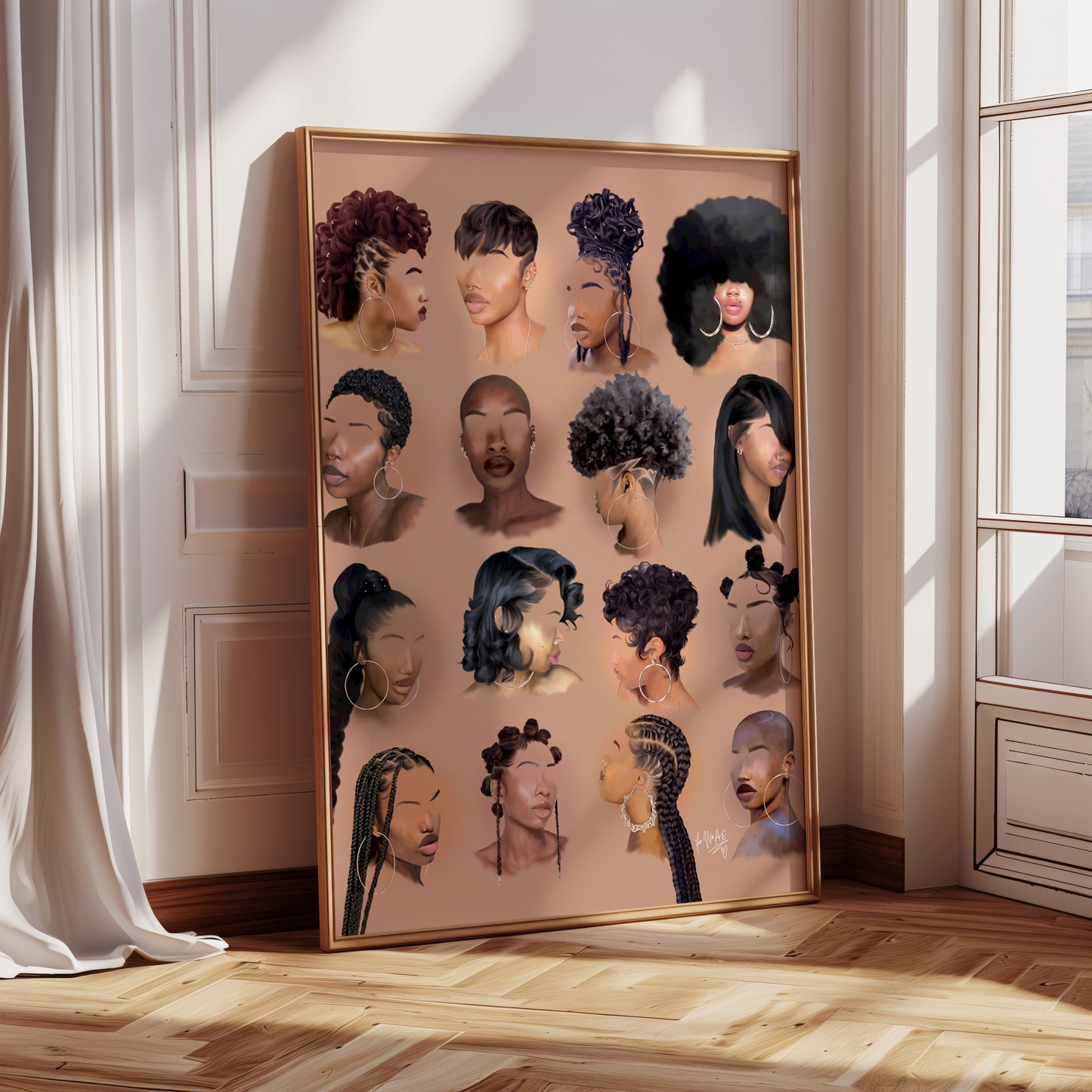Black girl hair poster print
