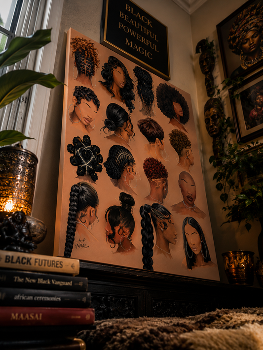 Black girl hair II wall art