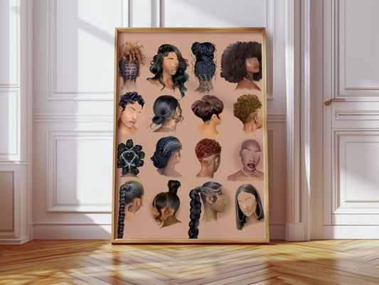 Black girl hair II poster print