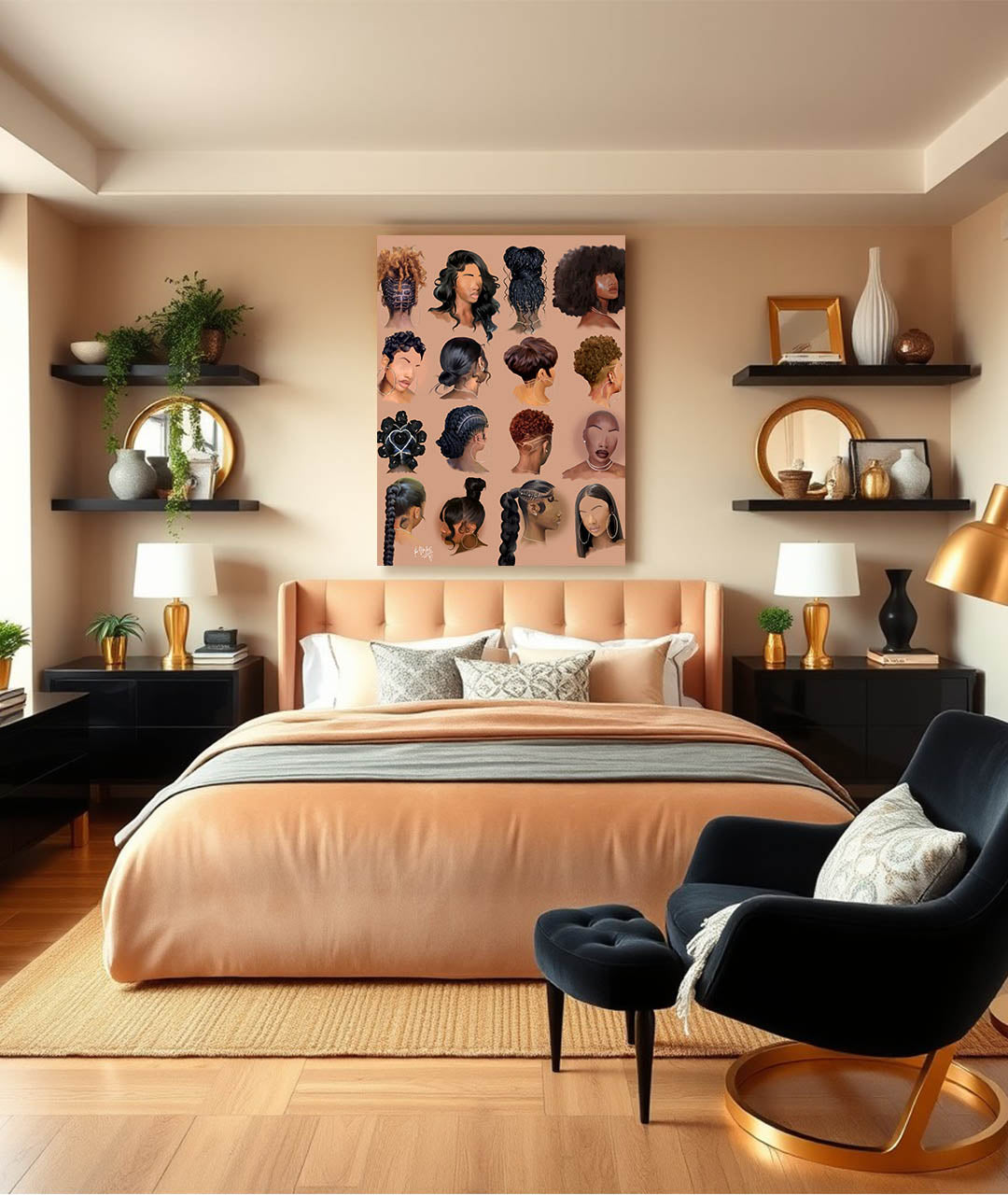 Black Girl Hair II Canvas Print