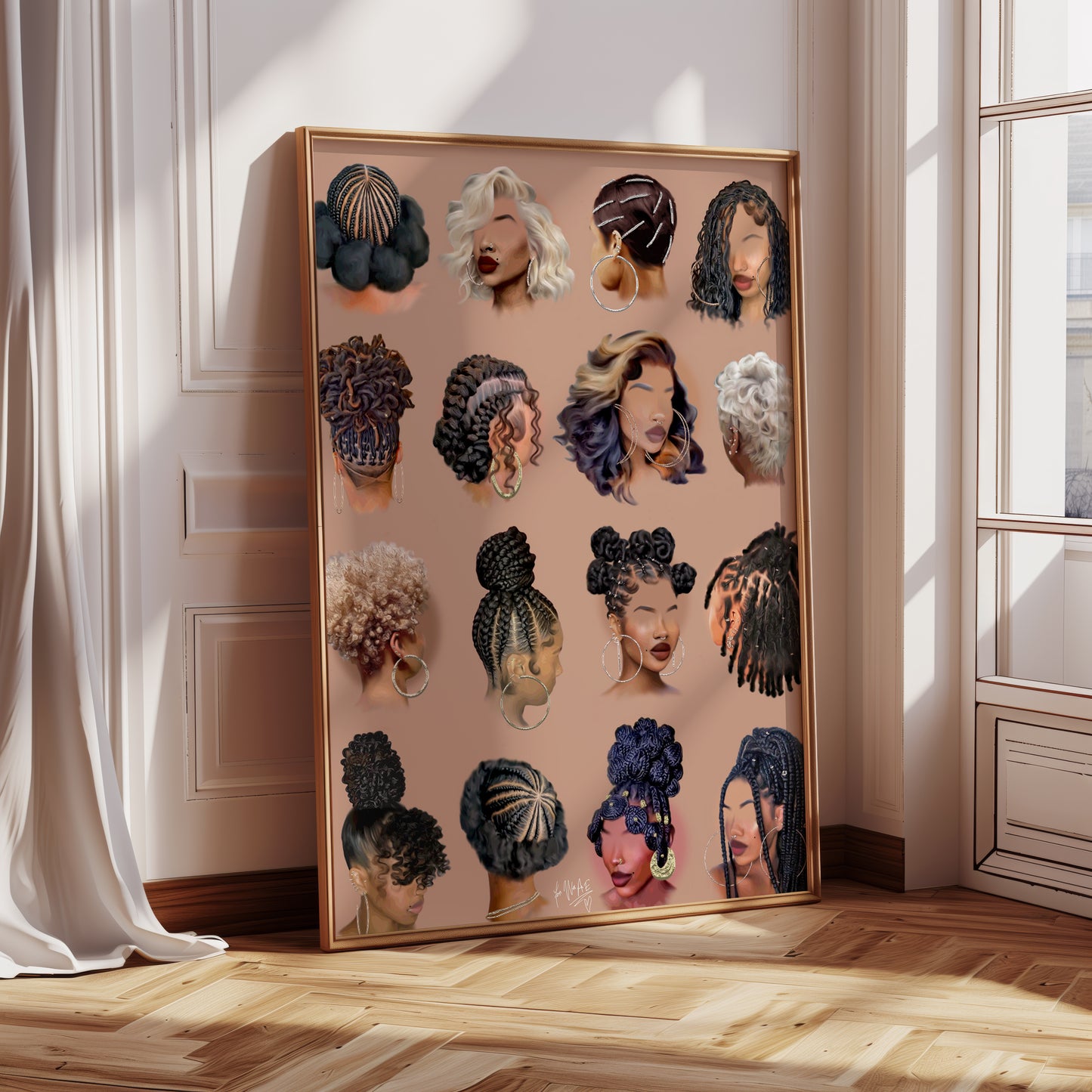 Black girl hair IIII poster print