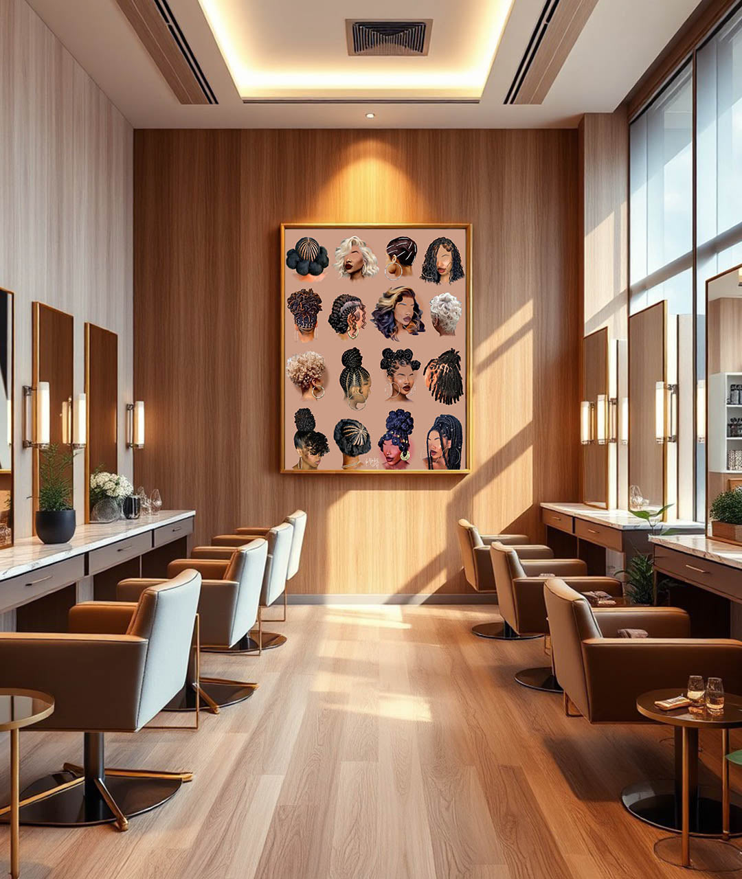 Black girl hair IIII poster print