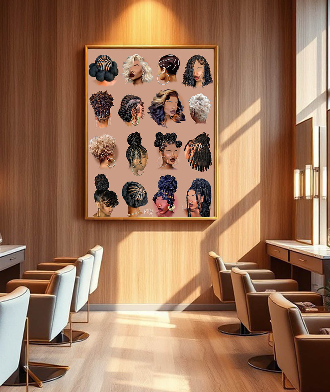 Black girl hair IIII poster print