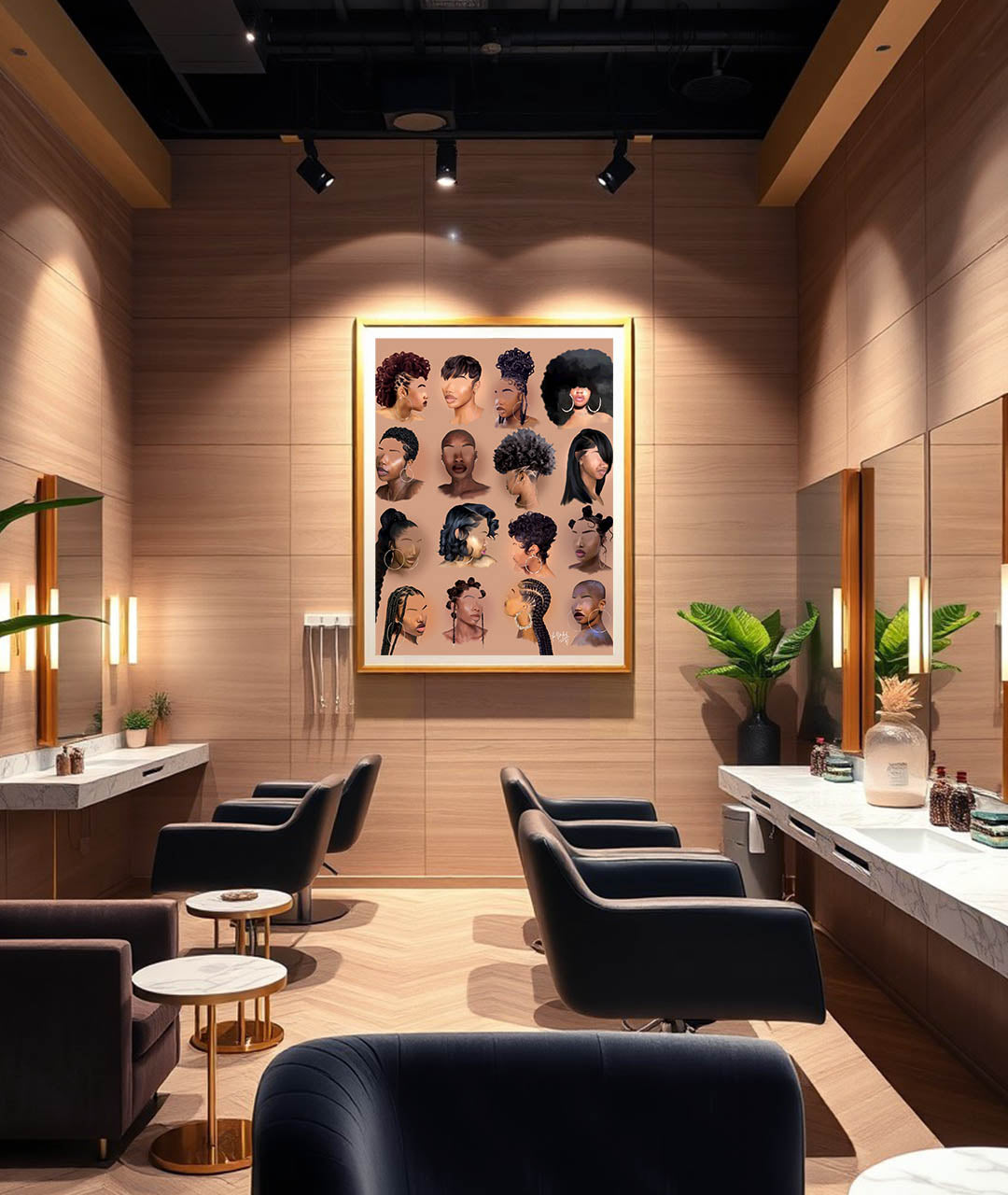 Black girl hair poster print