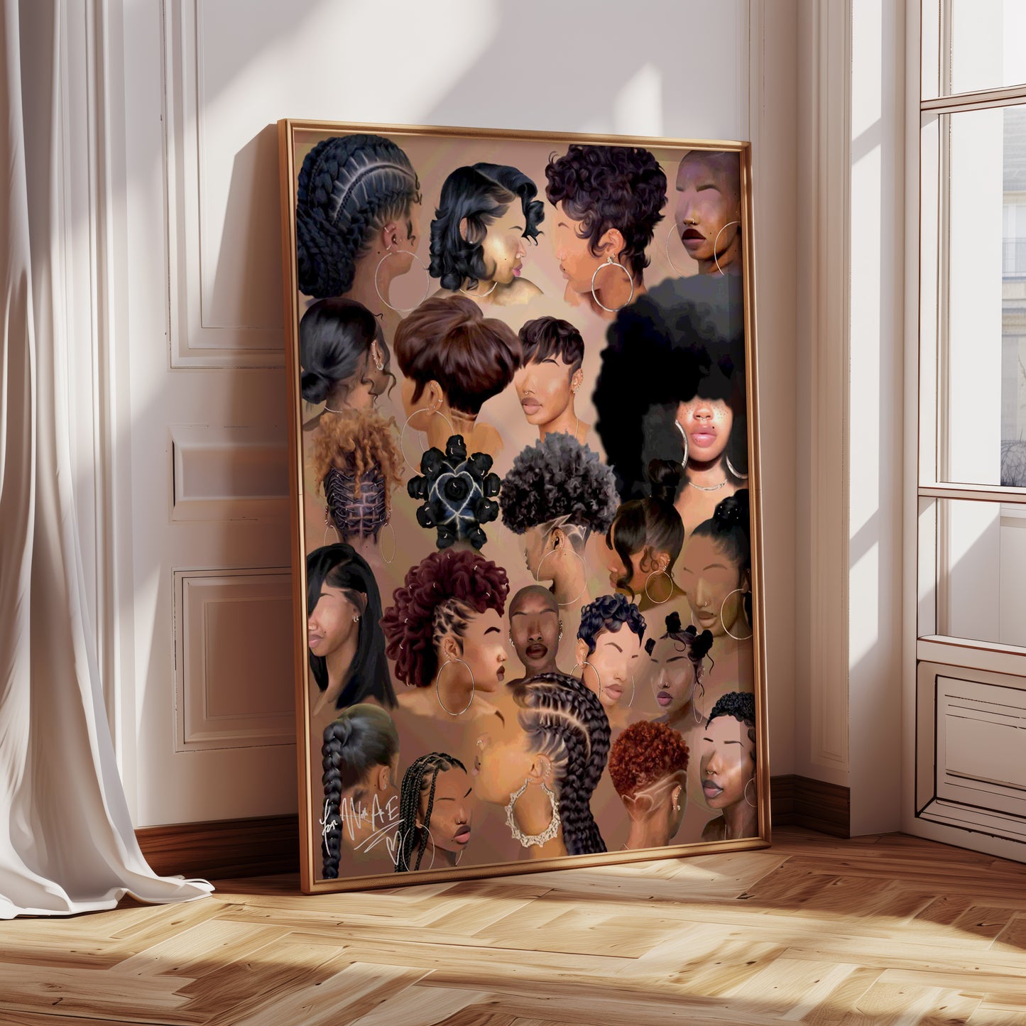Black Girl Hair Collage poster print