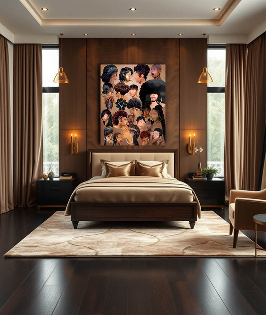 Black Girl Hair Collage Canvas Print