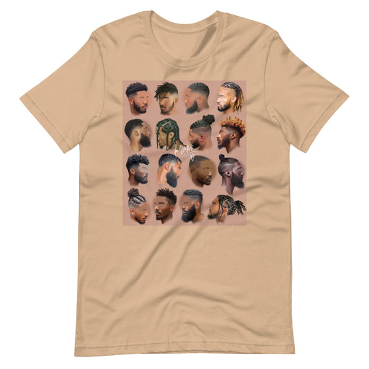 Black mens hair tee