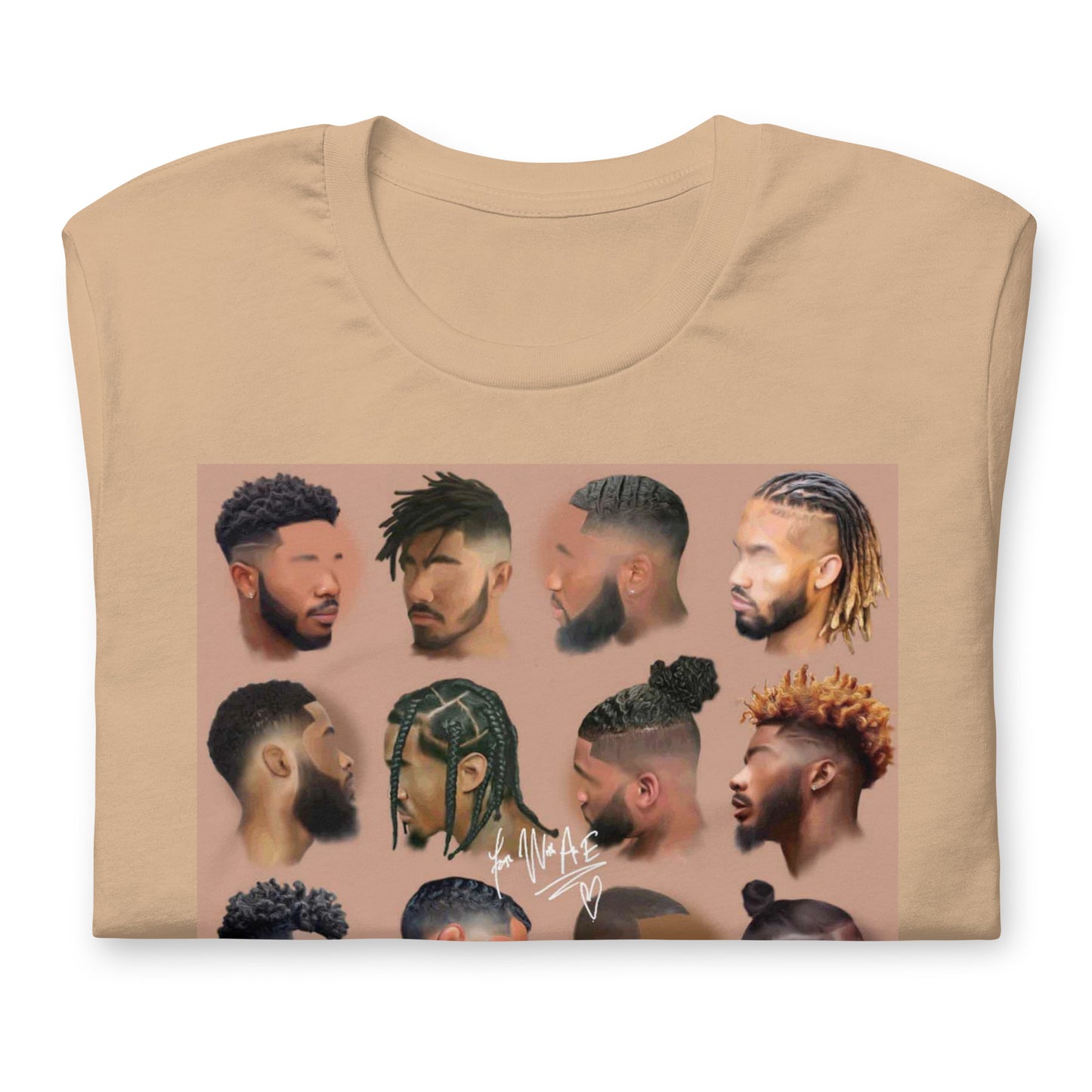 Black mens hair tee