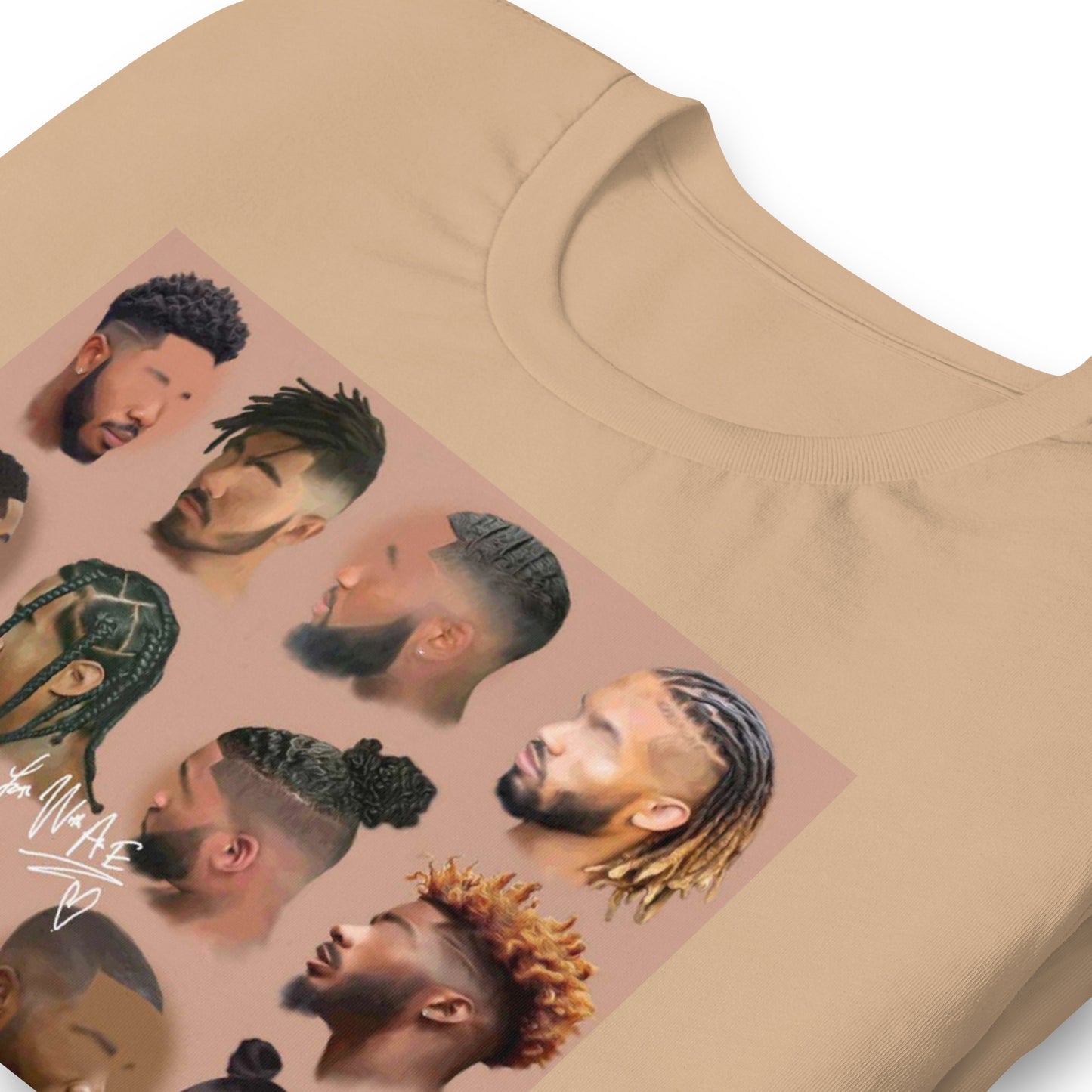 Black mens hair tee