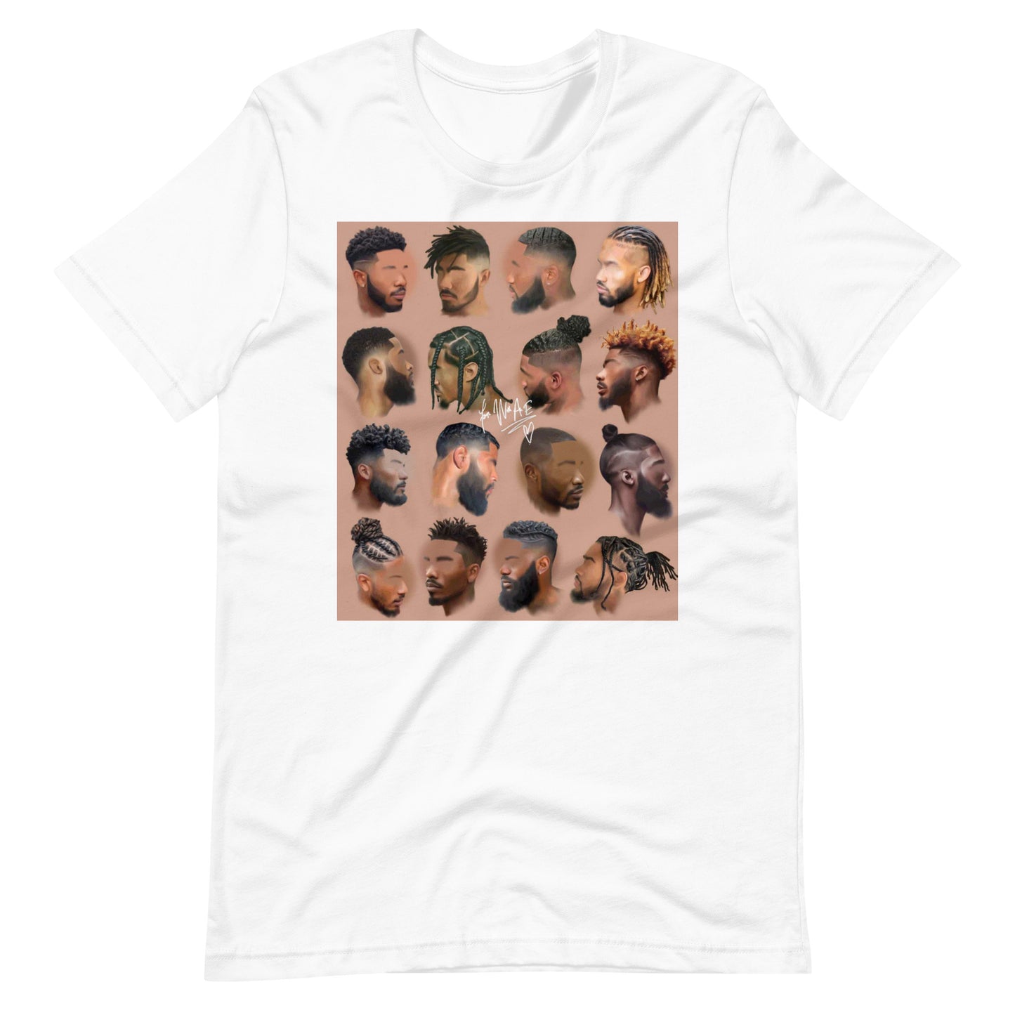 Black mens hair tee