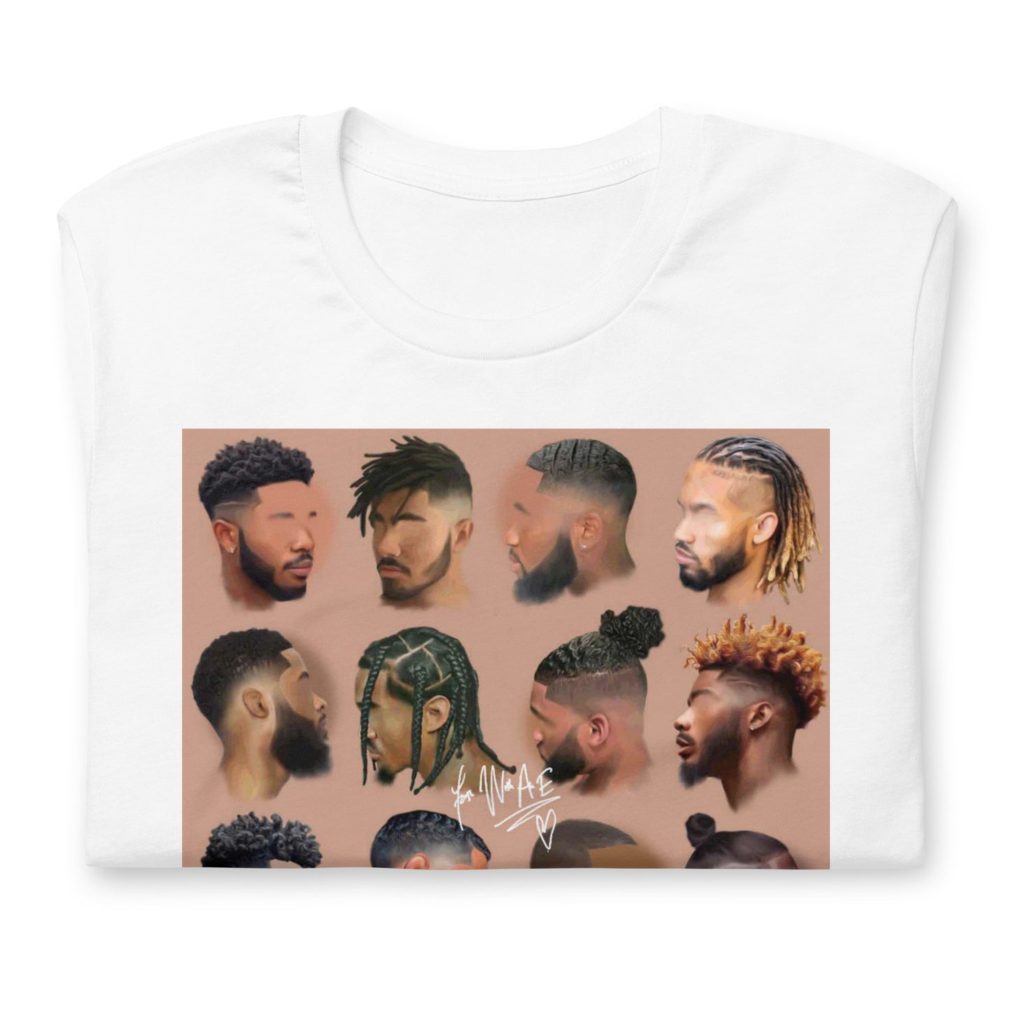 Black mens hair tee