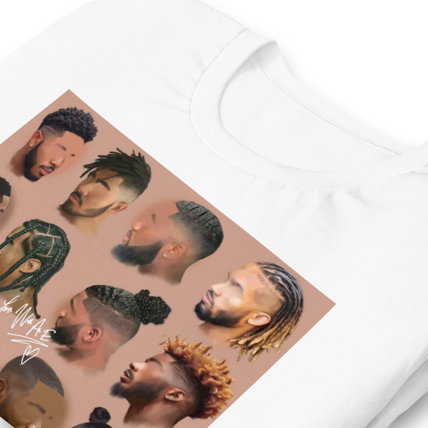 Black mens hair tee