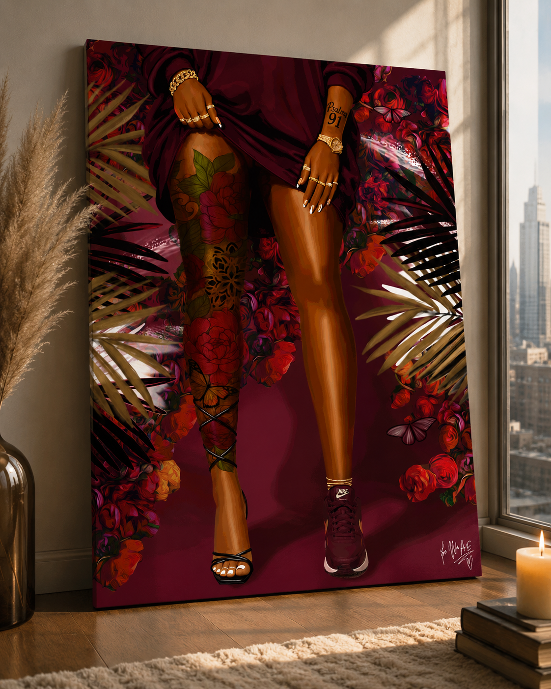 Concrete Rose poster print for modern home decor