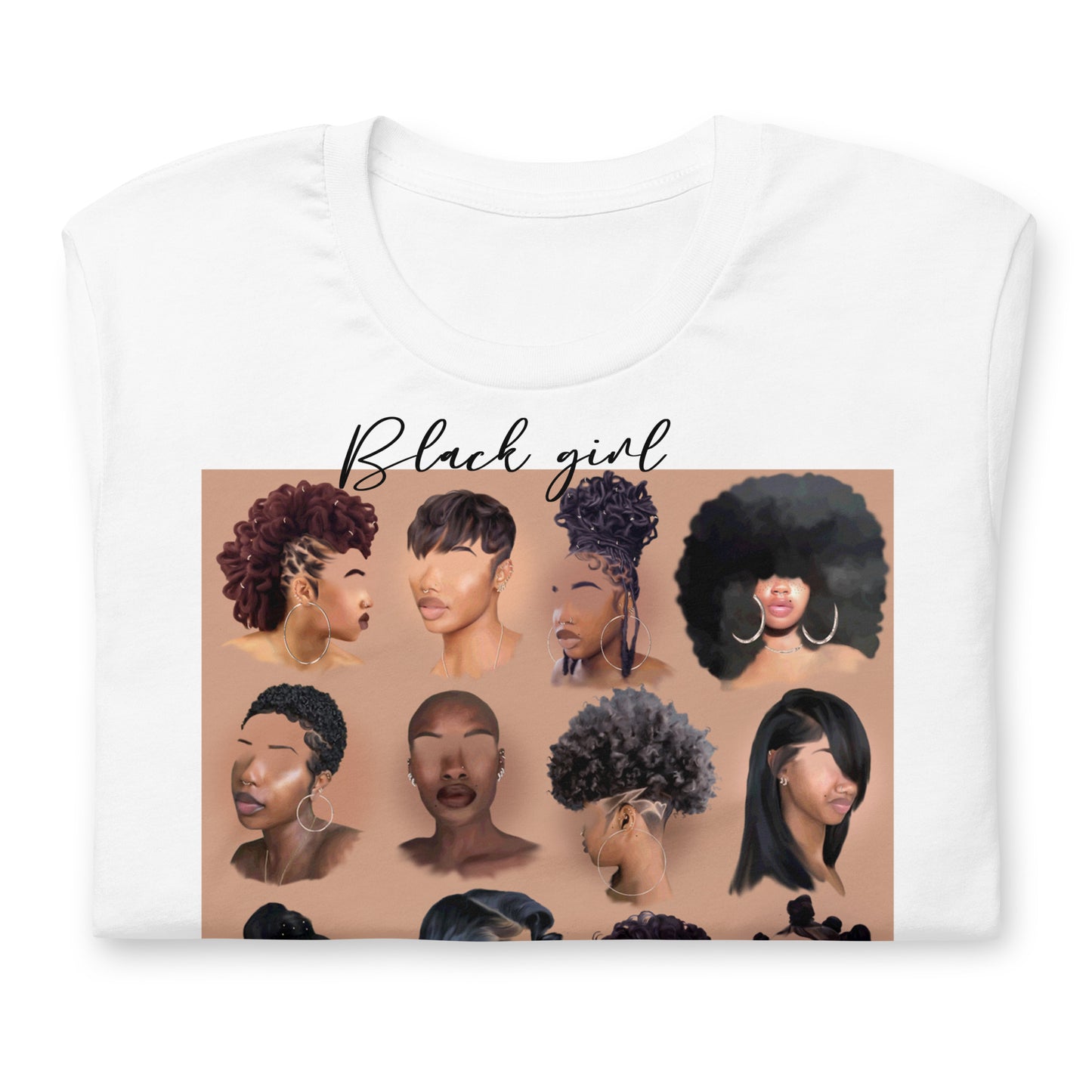 Black girl hair tee