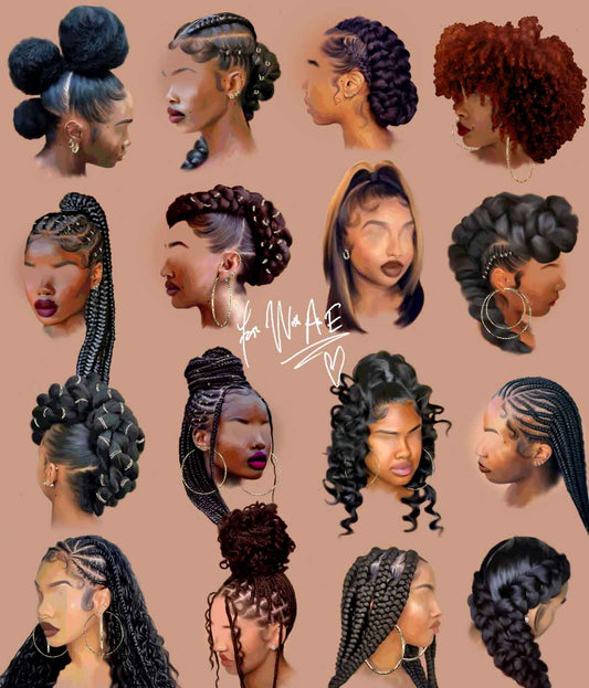 Black girl hair V poster print