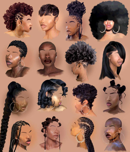 Black girl hair poster print