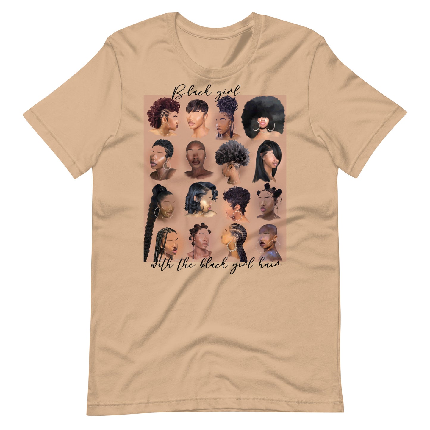 Black girl hair tee