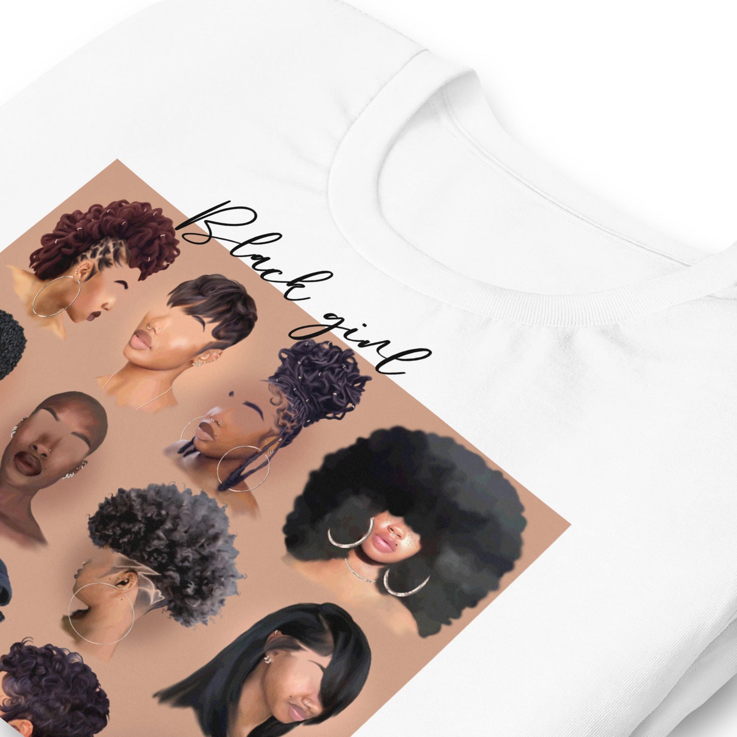 Black girl hair tee