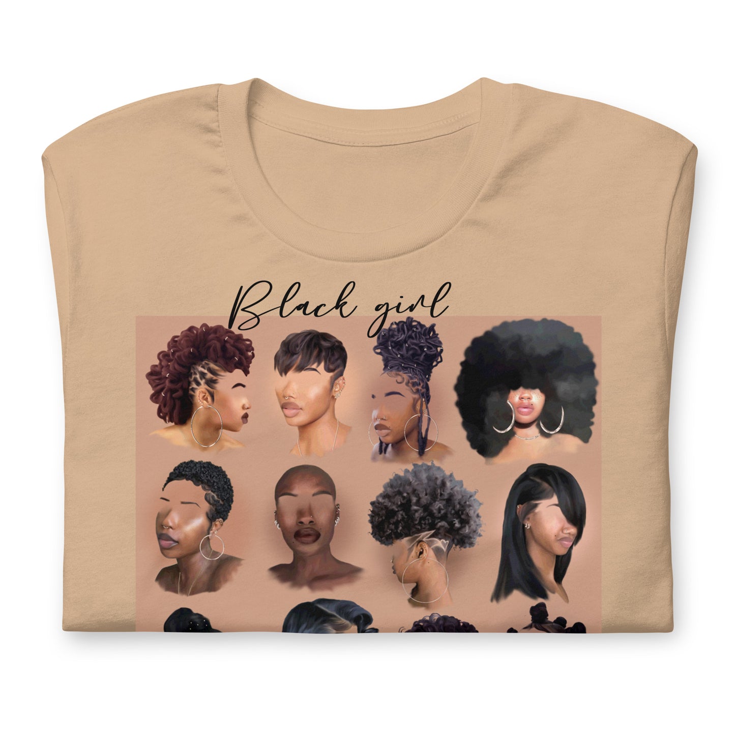 Black girl hair tee