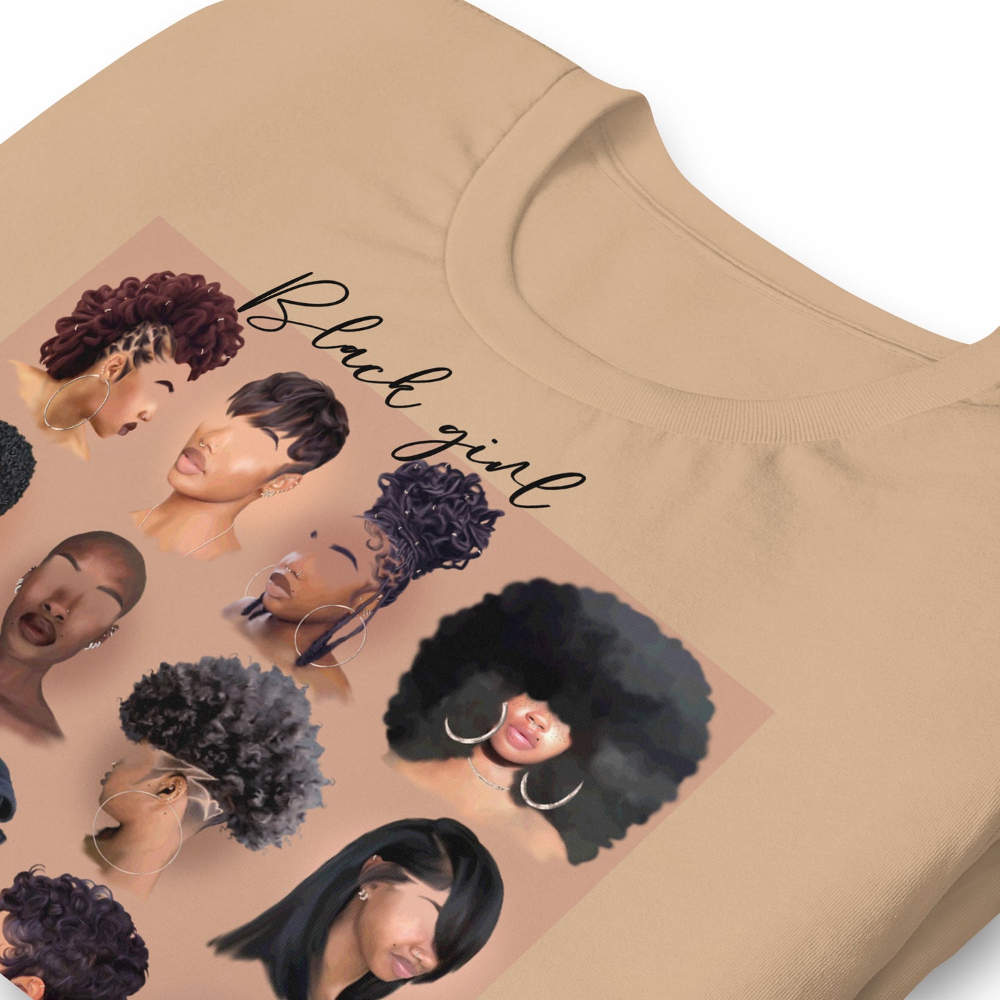 Black girl hair tee