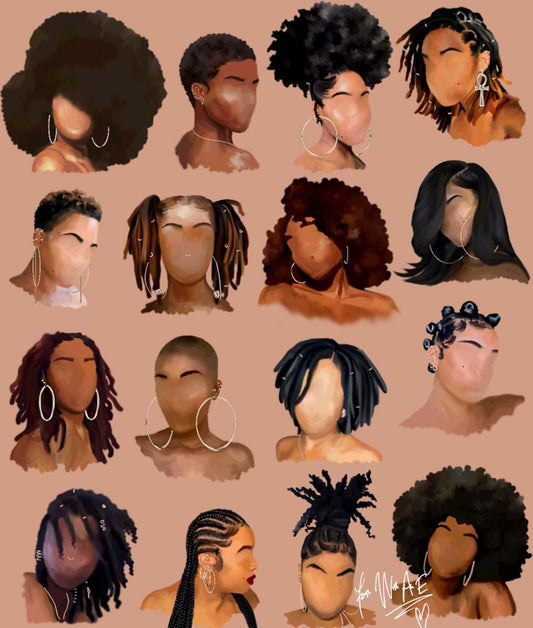 Black girl hair III poster print