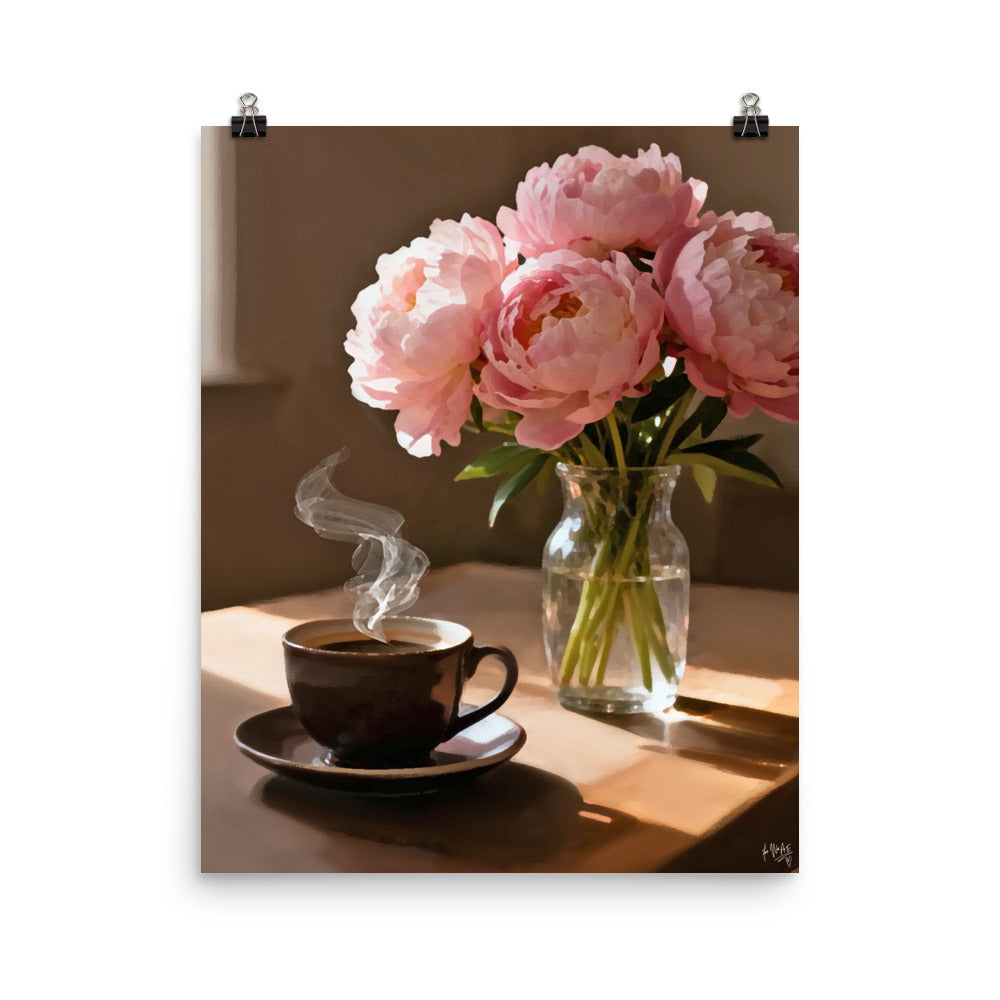 Blush and brew poster print