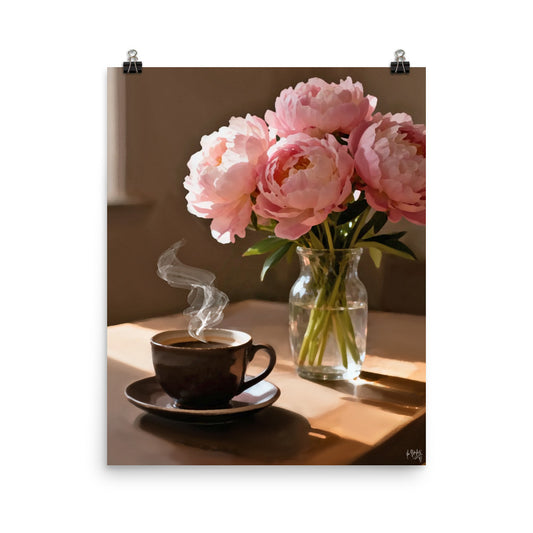 Blush and brew poster print