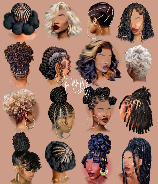 Black girl hair IIII poster print