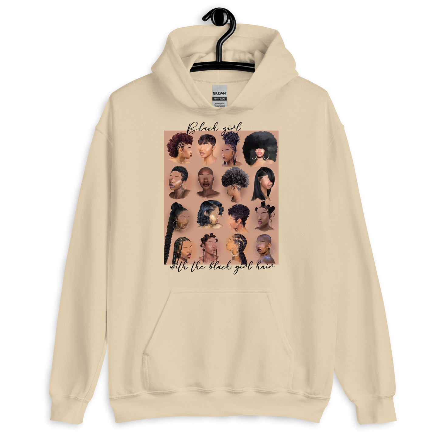 Black girl hair hoodie