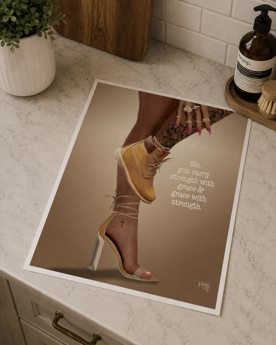 Strength & grace digital print