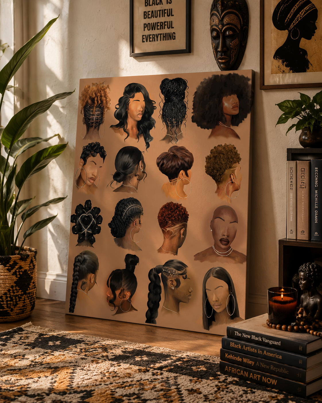 Black girl hair II wall art