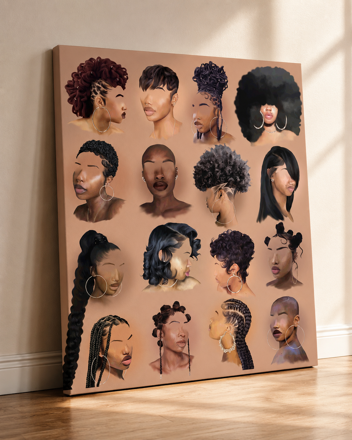 Black girl hair wall art