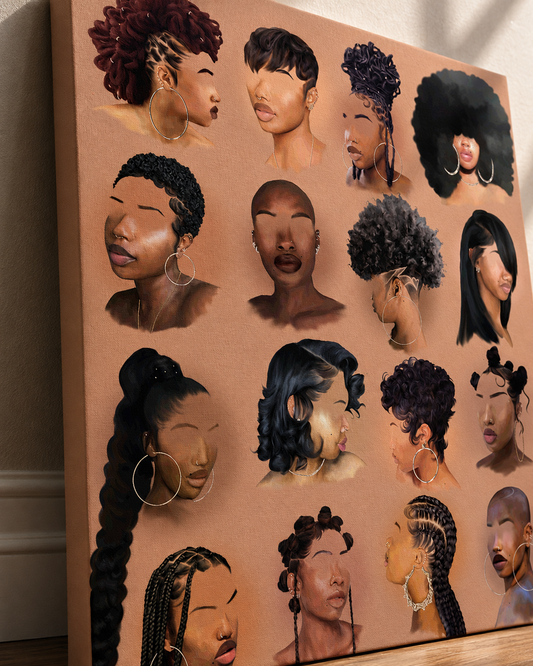 Black girl hair wall art