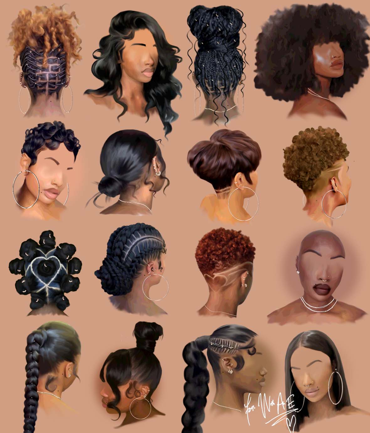 Black girl hair II poster print