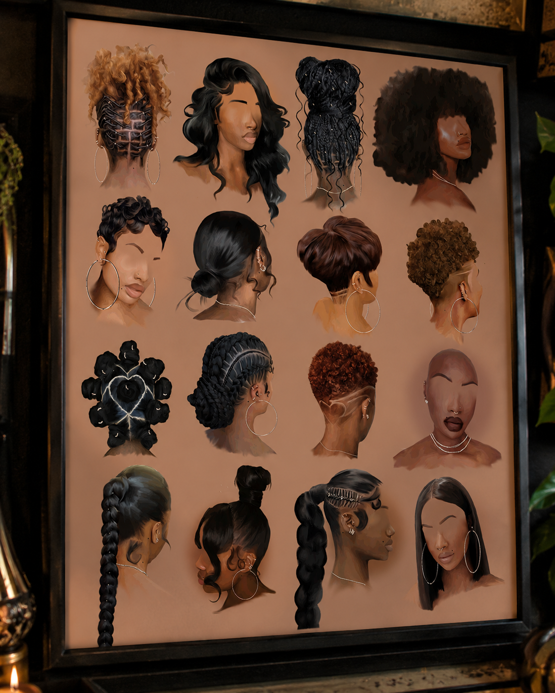 Black girl hair II wall art