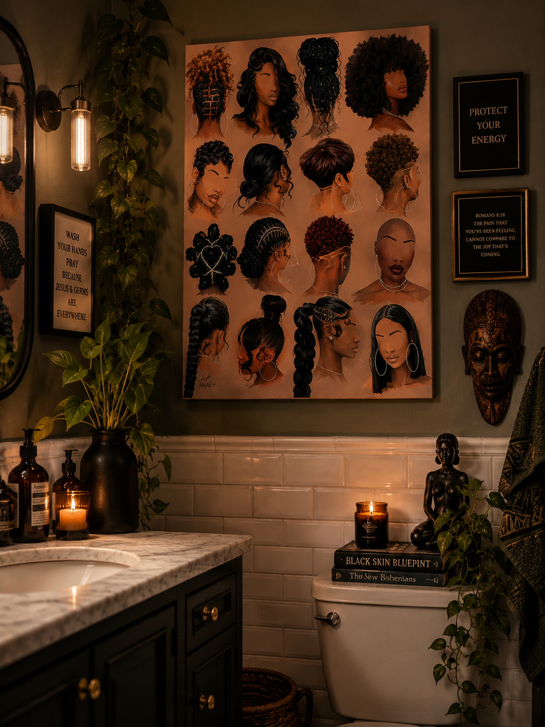 Black girl hair II wall art