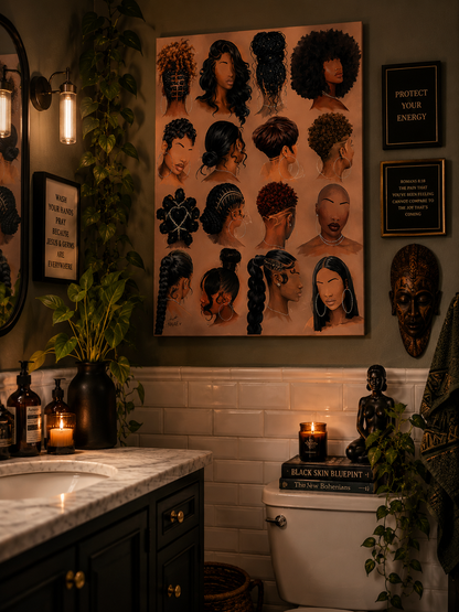 Black girl hair II wall art