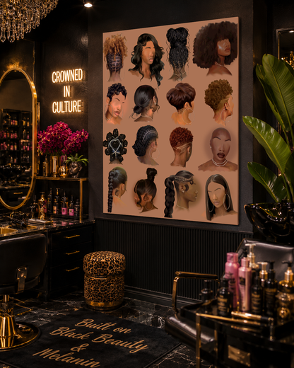 Black girl hair II wall art