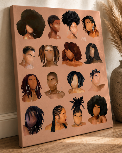 Black girl hair III wall art