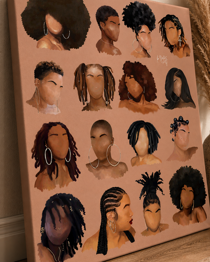 Black girl hair III wall art