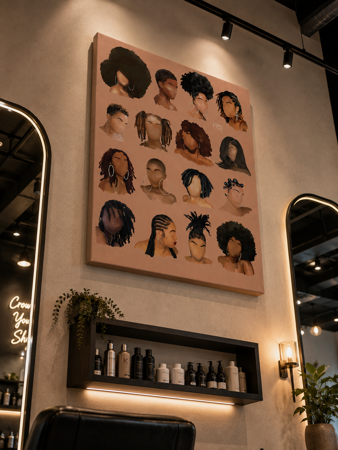 Black girl hair III wall art